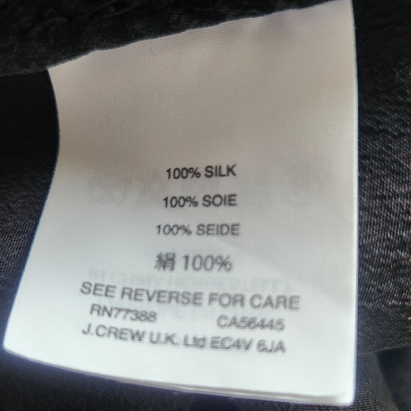 J Crew silk cold shoulder top in black - Picture 8 of 8